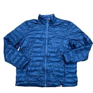 REI Down Sweater Puffer Jacket Mens XXL Blue 600 Fill Insulated Quilted Coat